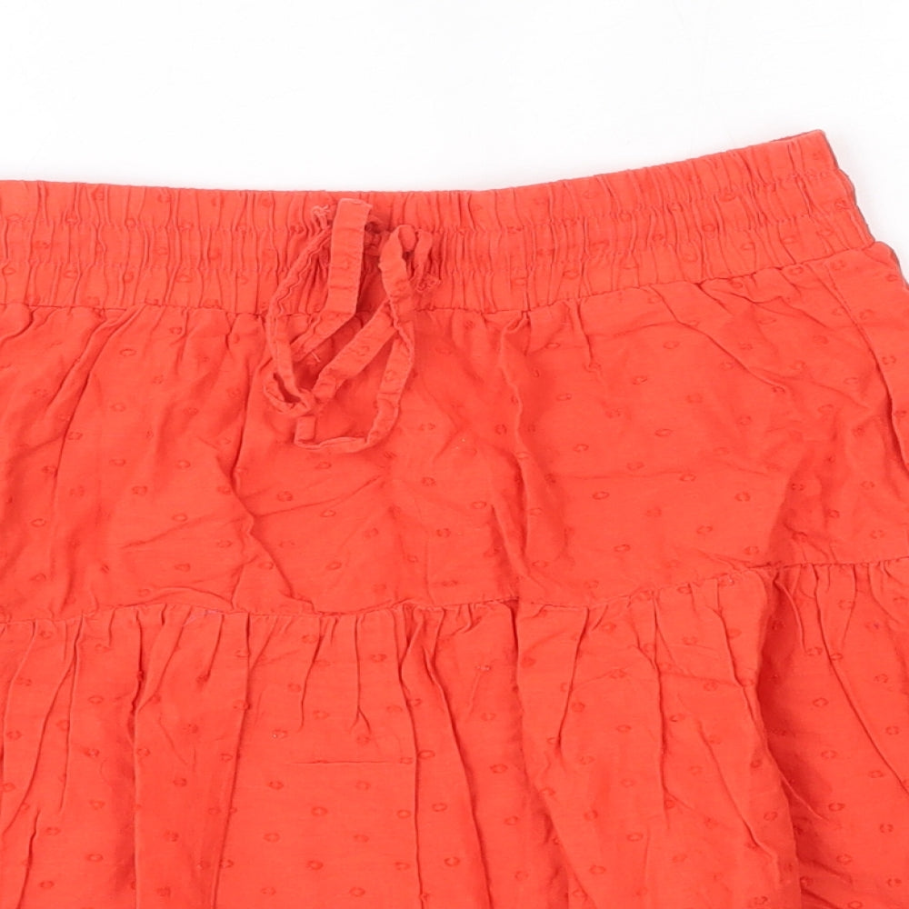 Primark Womens Orange  Cotton A-Line Skirt Size 6