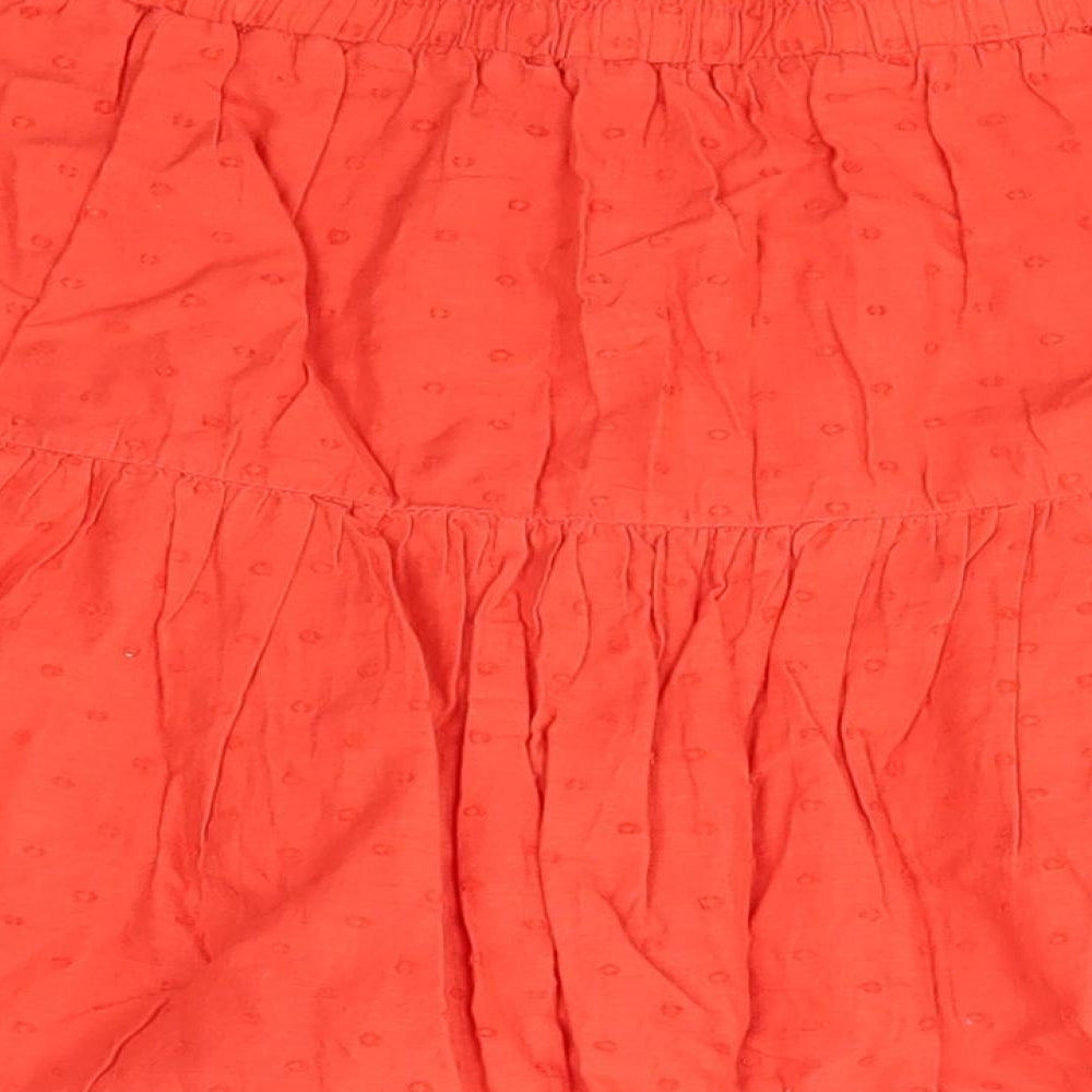 Primark Womens Orange  Cotton A-Line Skirt Size 6
