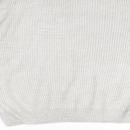 New Look Mens Grey Round Neck  Acrylic Pullover Jumper Size S