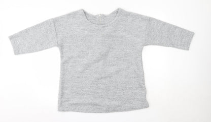 Additional front view of Debenhams women’s grey round neck polyester jumper, size UK 18