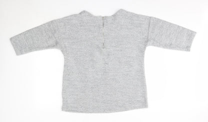 Back view of Debenhams women’s grey round neck polyester jumper, size UK 18