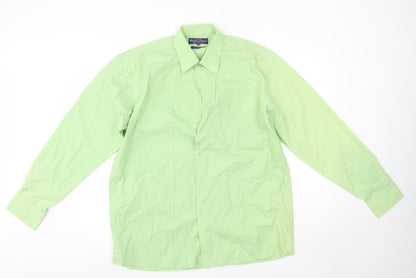 Mens UK Size 41 Boston Public Green  Button-Up Long Sleeve Casual Shirt