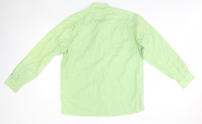 Mens UK Size 41 Boston Public Green  Button-Up Long Sleeve Casual Shirt