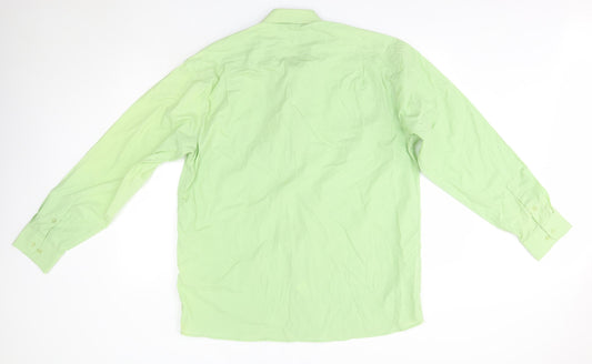 Mens UK Size 41 Boston Public Green  Button-Up Long Sleeve Casual Shirt