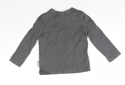 Back view of George Baby Grey Cotton Basic Casual, size 18-24, Months Round Neck