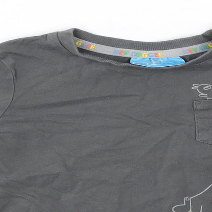Close-up detail of George Baby Grey Cotton Basic Casual, size 18-24, Months Round Neck