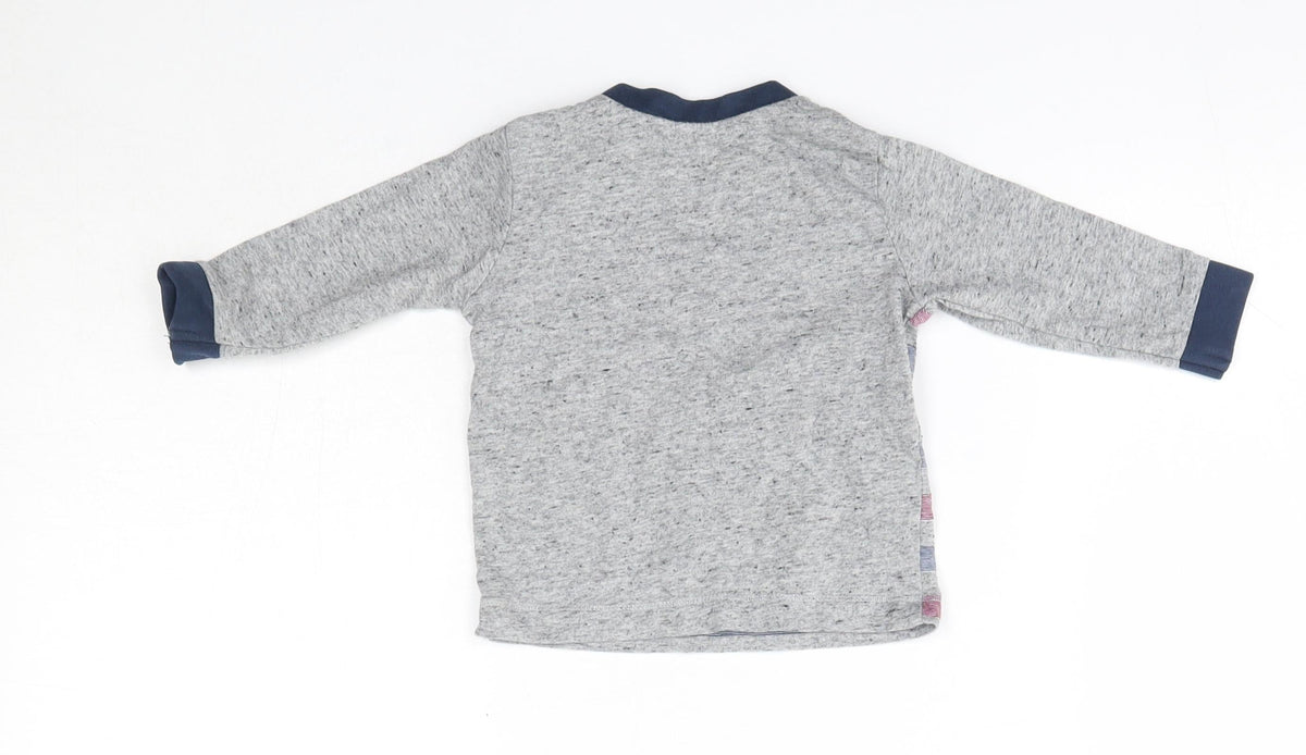 Back view of Matalan Baby Multicoloured Striped Cotton Basic Casual, size 3-6, Months Round Neck