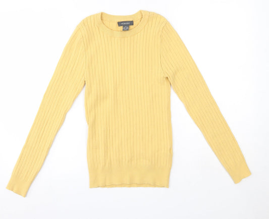 Primark Womens Yellow Round Neck  Viscose Pullover Jumper Size M