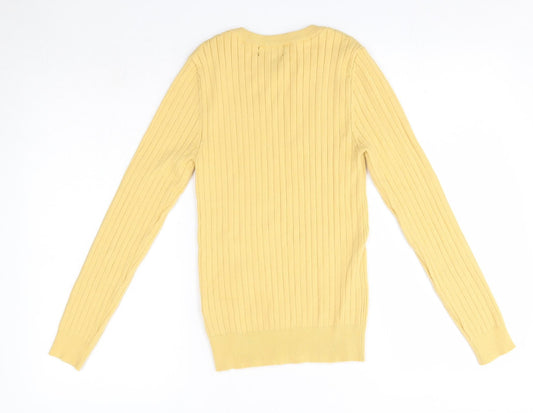 Primark Womens Yellow Round Neck  Viscose Pullover Jumper Size M