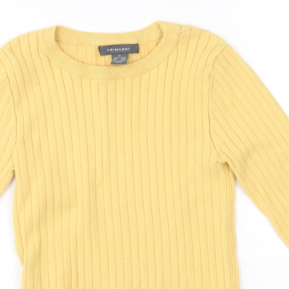 Primark Womens Yellow Round Neck  Viscose Pullover Jumper Size M
