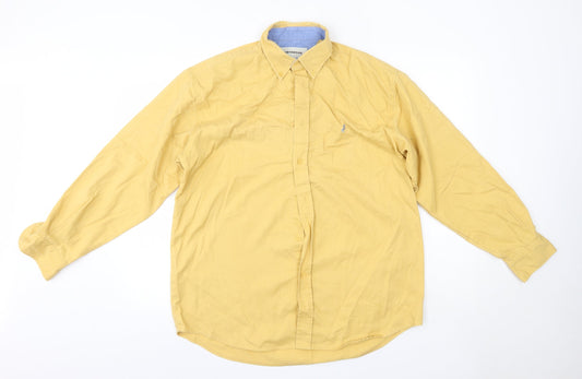 Mens UK Size M Northwood Yellow  Button-Up Long Sleeve Casual Shirt