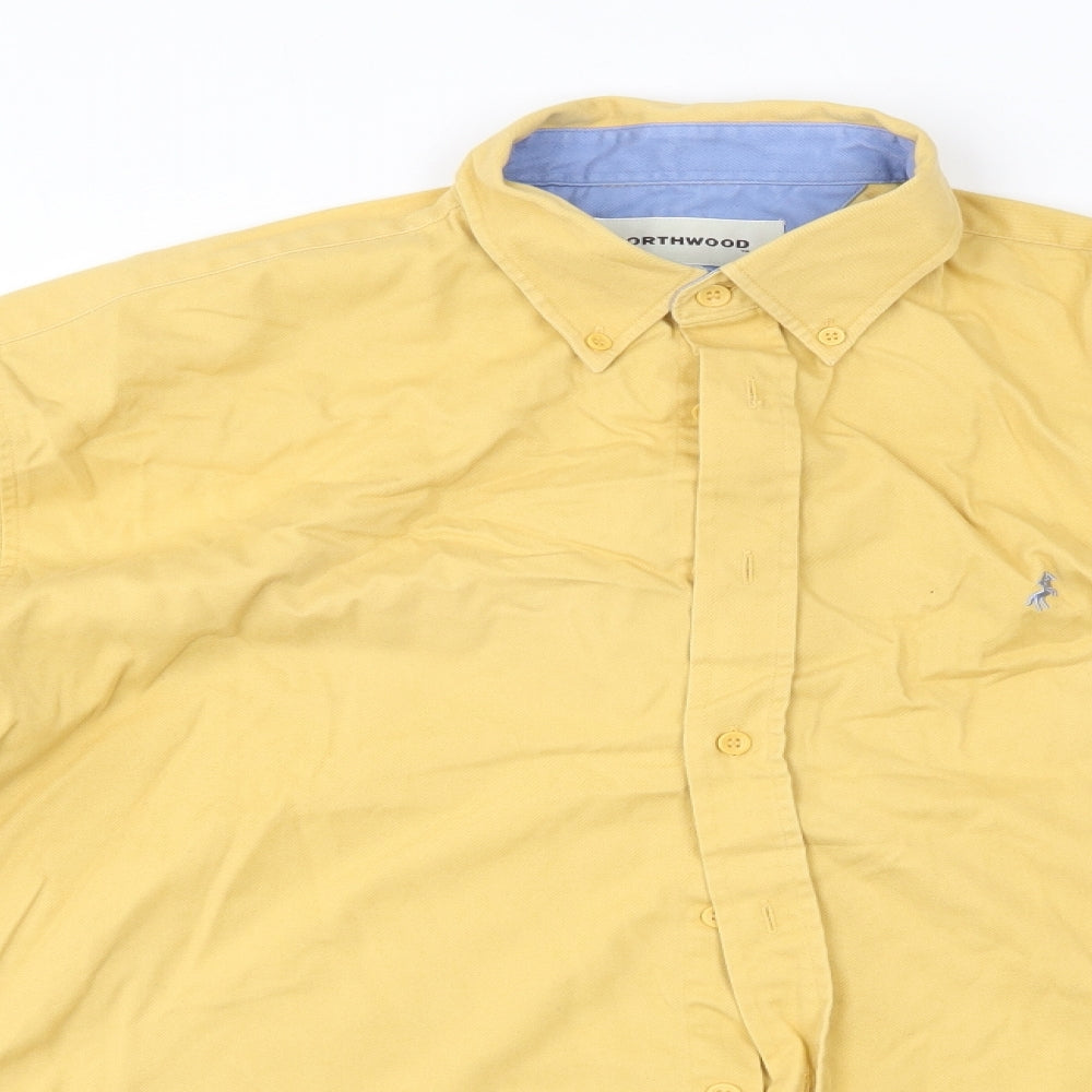Mens UK Size M Northwood Yellow  Button-Up Long Sleeve Casual Shirt