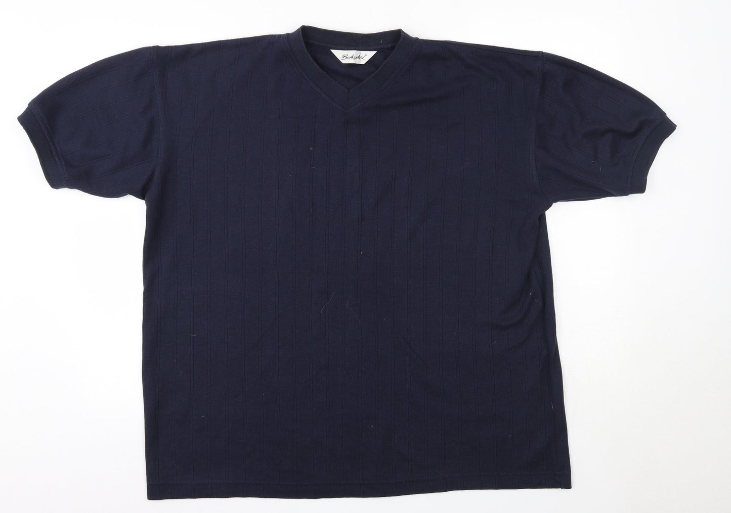 Berkertex Mens Blue  Cotton  T-Shirt Size M V-Neck