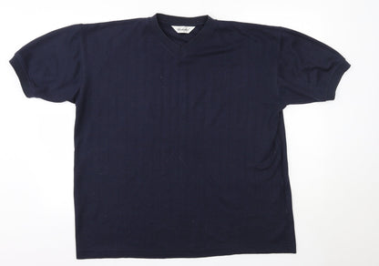 Berkertex Mens Blue  Cotton  T-Shirt Size M V-Neck