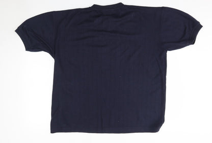 Berkertex Mens Blue  Cotton  T-Shirt Size M V-Neck