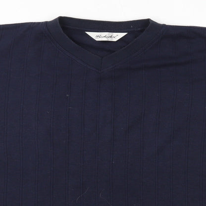 Berkertex Mens Blue  Cotton  T-Shirt Size M V-Neck