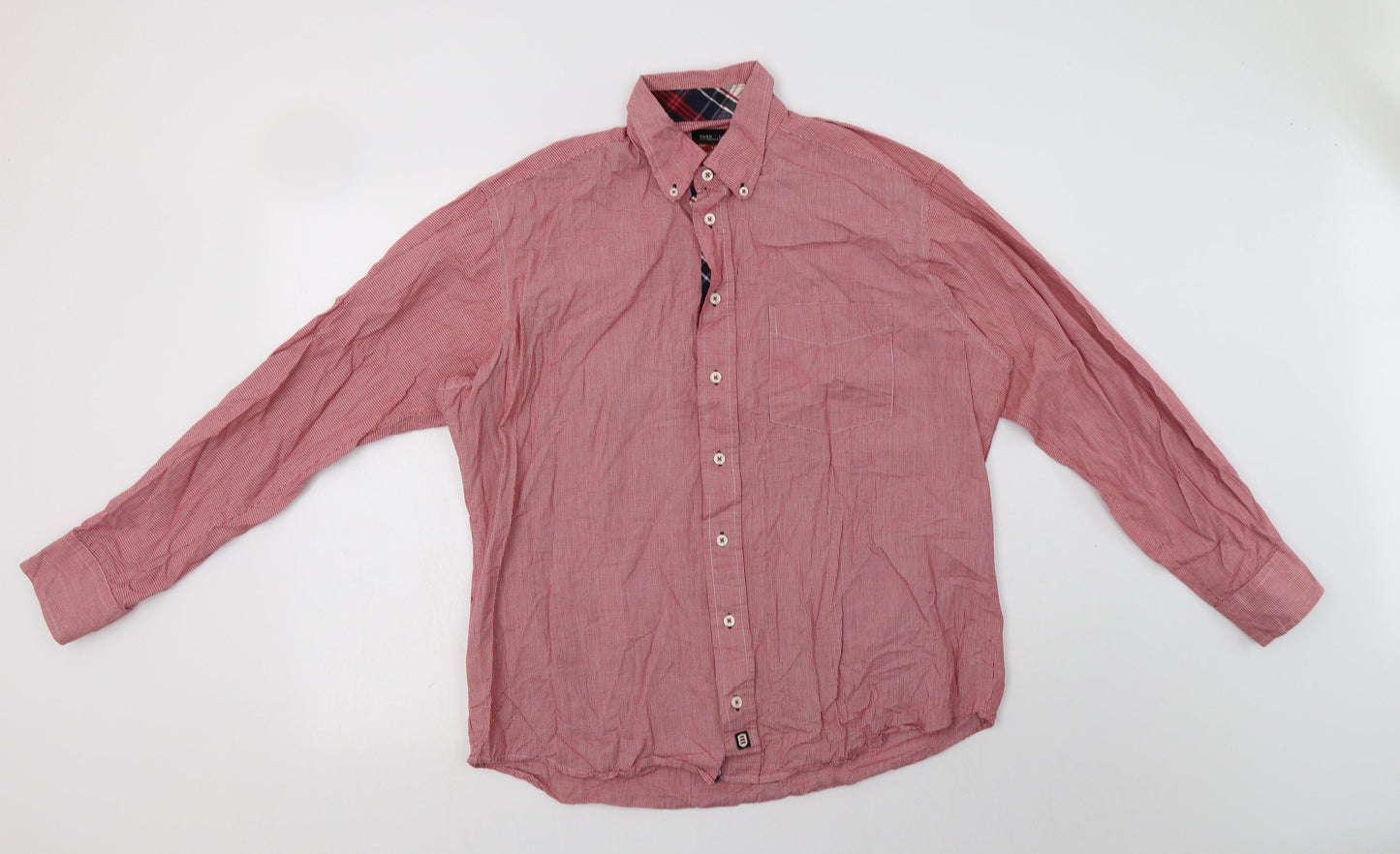 Mens UK Size L Park Lane Red  Button-Up Long Sleeve Casual Shirt