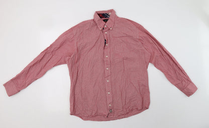 Mens UK Size L Park Lane Red  Button-Up Long Sleeve Casual Shirt