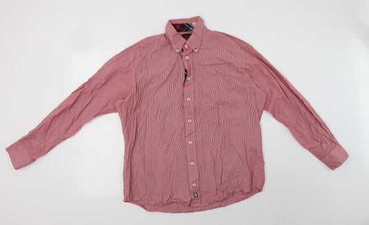 Mens UK Size L Park Lane Red  Button-Up Long Sleeve Casual Shirt
