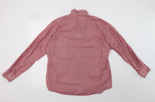 Mens UK Size L Park Lane Red  Button-Up Long Sleeve Casual Shirt