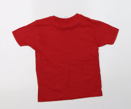 Womens UK Size XS Fruit of the Loom Red Basic T-Shirt