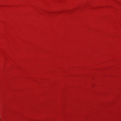 Womens UK Size XS Fruit of the Loom Red Basic T-Shirt