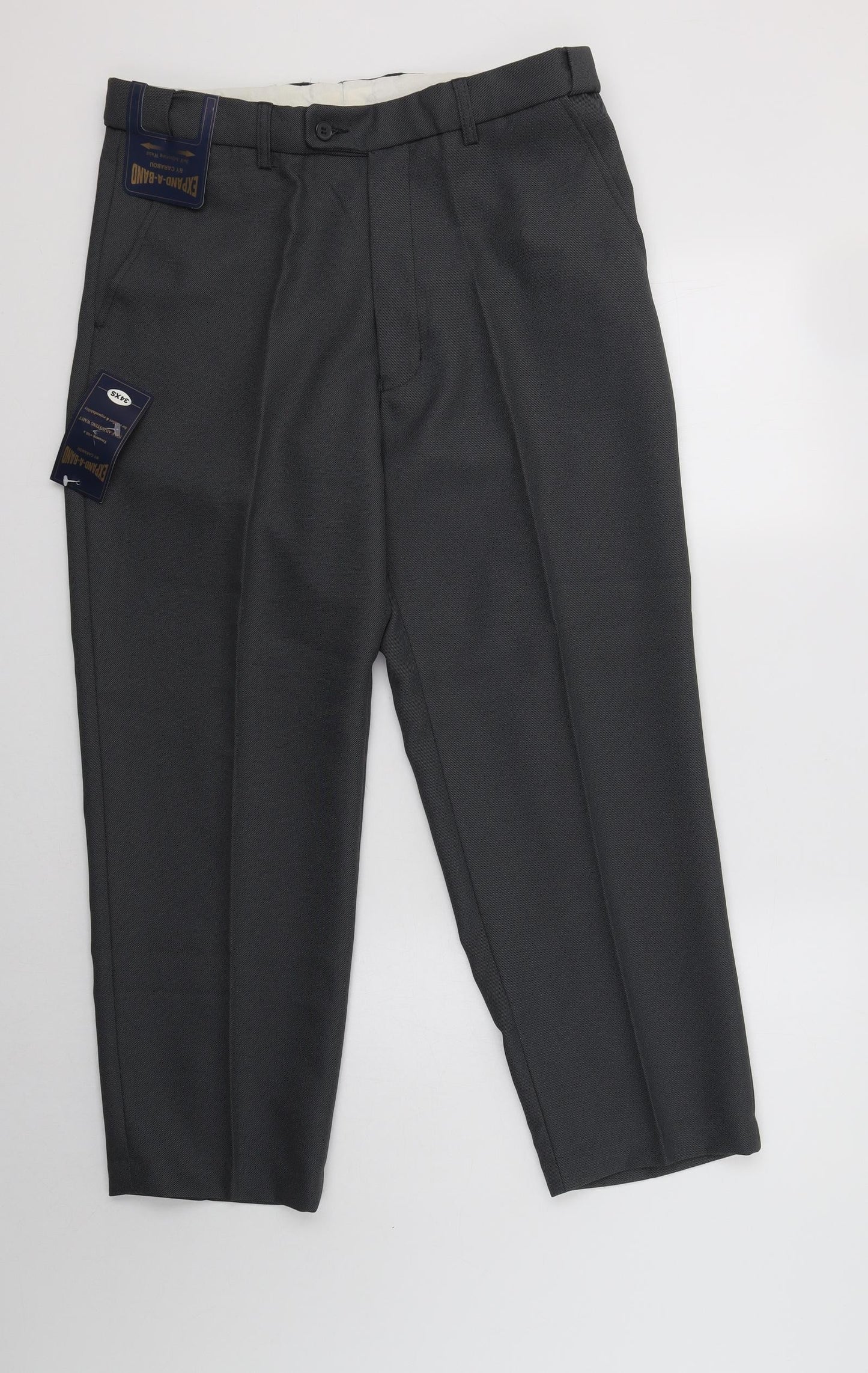 Mens UK Size 36 Carabou Regular Fit Dress Pants Grey Trousers