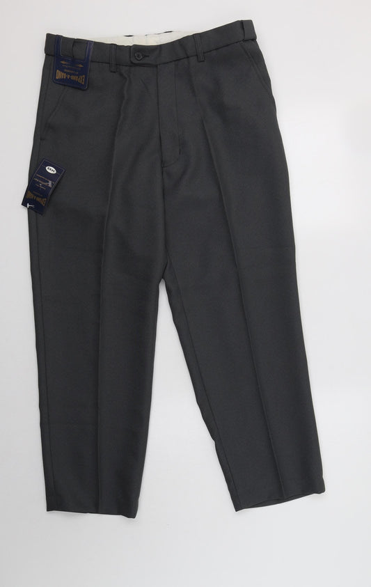 Mens UK Size 36 Carabou Regular Fit Dress Pants Grey Trousers