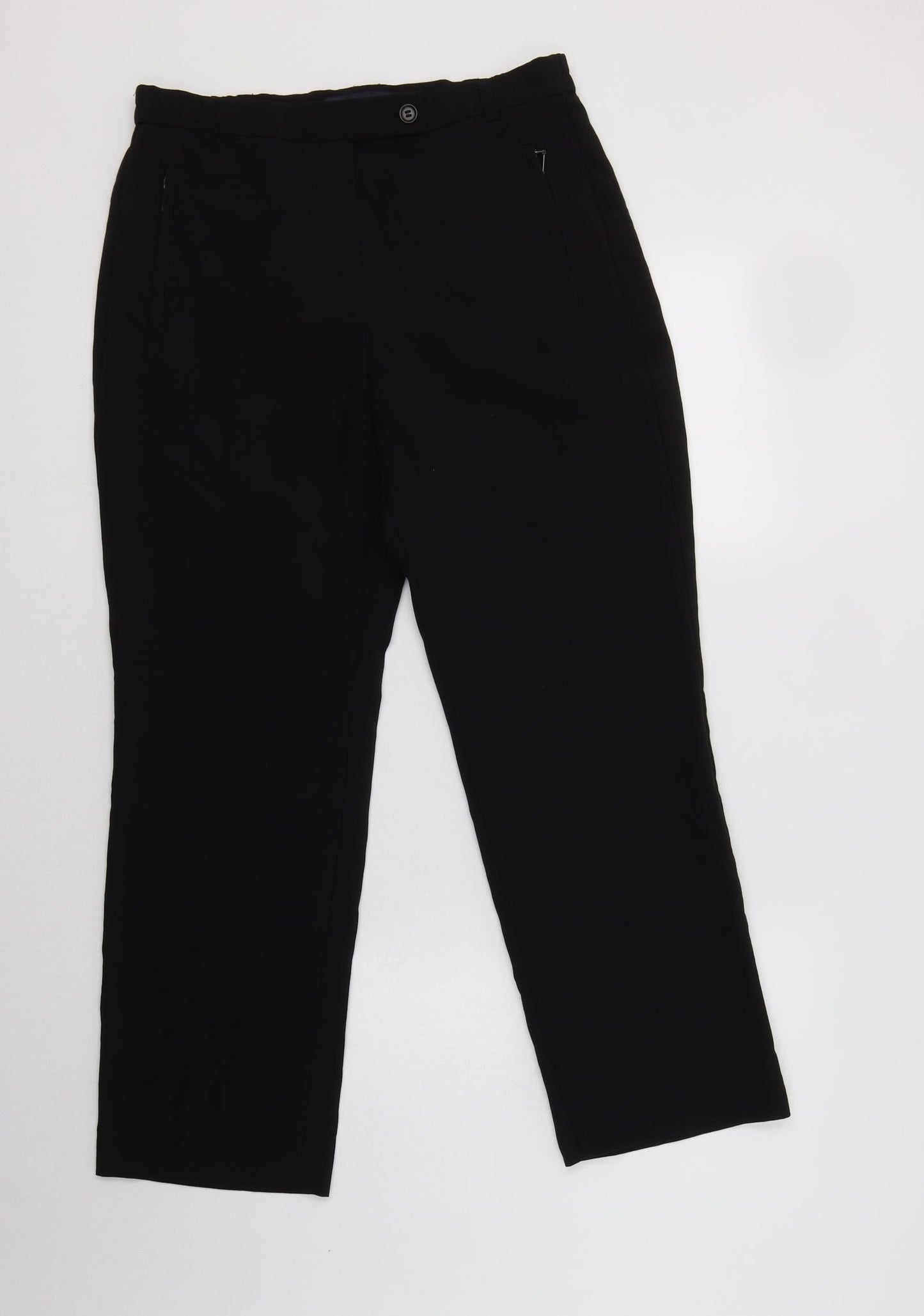 Womens UK Size 10 M&S Regular Fit Dress Pants Black Trousers