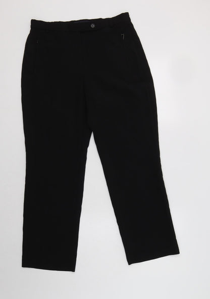 Womens UK Size 10 M&S Regular Fit Dress Pants Black Trousers
