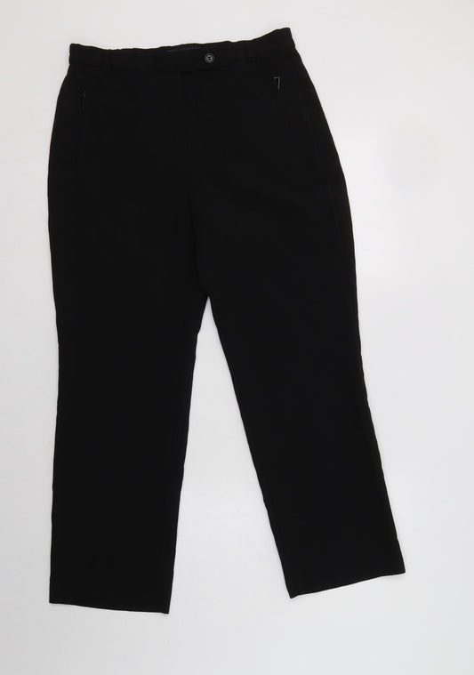 Womens UK Size 10 M&S Regular Fit Dress Pants Black Trousers