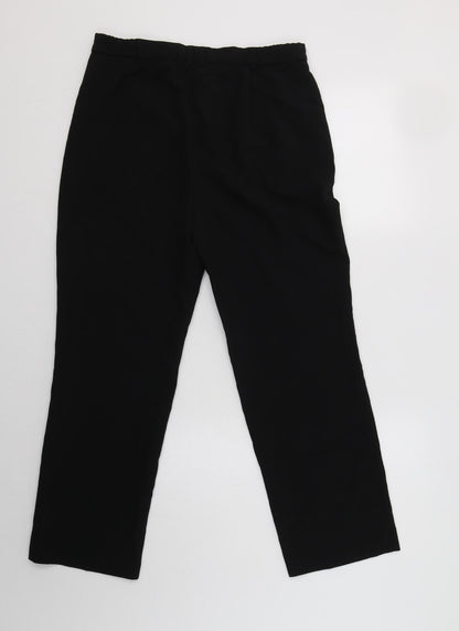 Womens UK Size 10 M&S Regular Fit Dress Pants Black Trousers