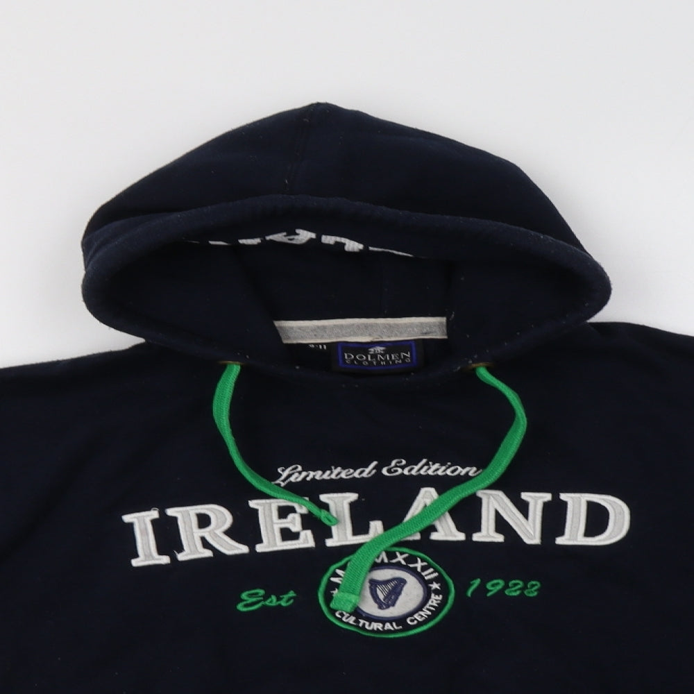 Dolmen Boys Blue  Cotton Pullover Hoodie Size 10-11 Years   - Ireland