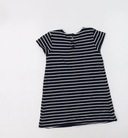 NEXT Baby Blue Striped Viscose A-Line  Size 12-18 Months  Crew Neck Button