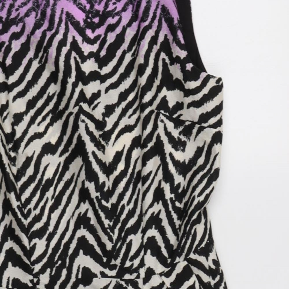 Wallis Womens Multicoloured Animal Print Polyester Shift  Size 14  Round Neck Zip
