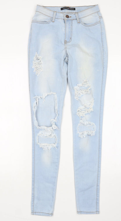 Fashionnova Womens Blue  Cotton Skinny Jeans Size 24 in L30 in Regular