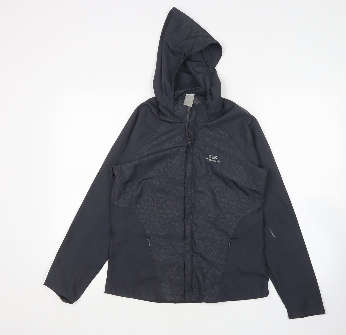 Additional front view of Kaleji women’s grey windbreaker jacket, size UK 6