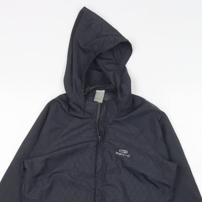 Close-up detail of Kaleji women’s grey windbreaker jacket, size UK 6