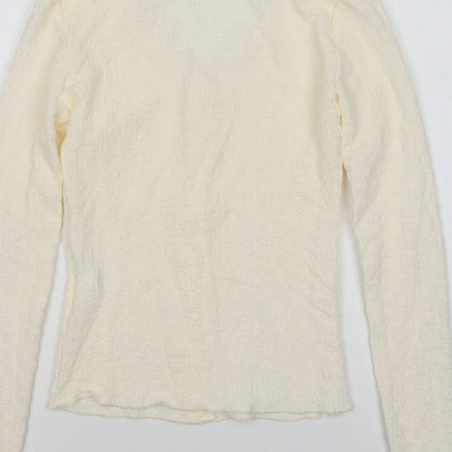 Shein  Womens Beige Round Neck  Polyester Cardigan Jumper Size XS