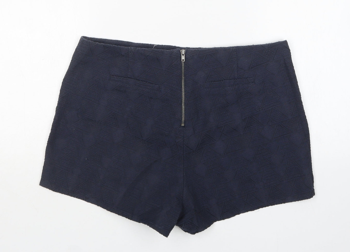 Staring at Stars Womens Blue Argyle/Diamond Cotton Hot Pants Shorts Size L L3 in Regular