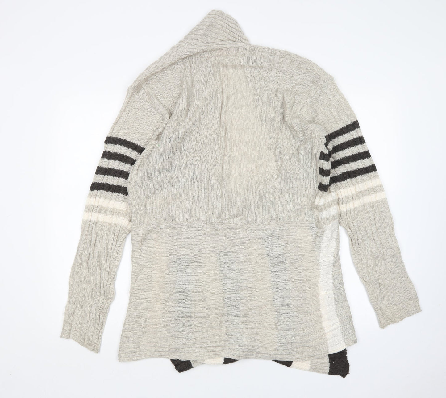 Tamnoon Womens Multicoloured V-Neck Striped Acrylic Cardigan Jumper Size L