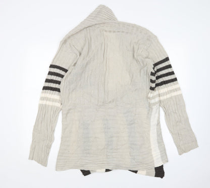Tamnoon Womens Multicoloured V-Neck Striped Acrylic Cardigan Jumper Size L
