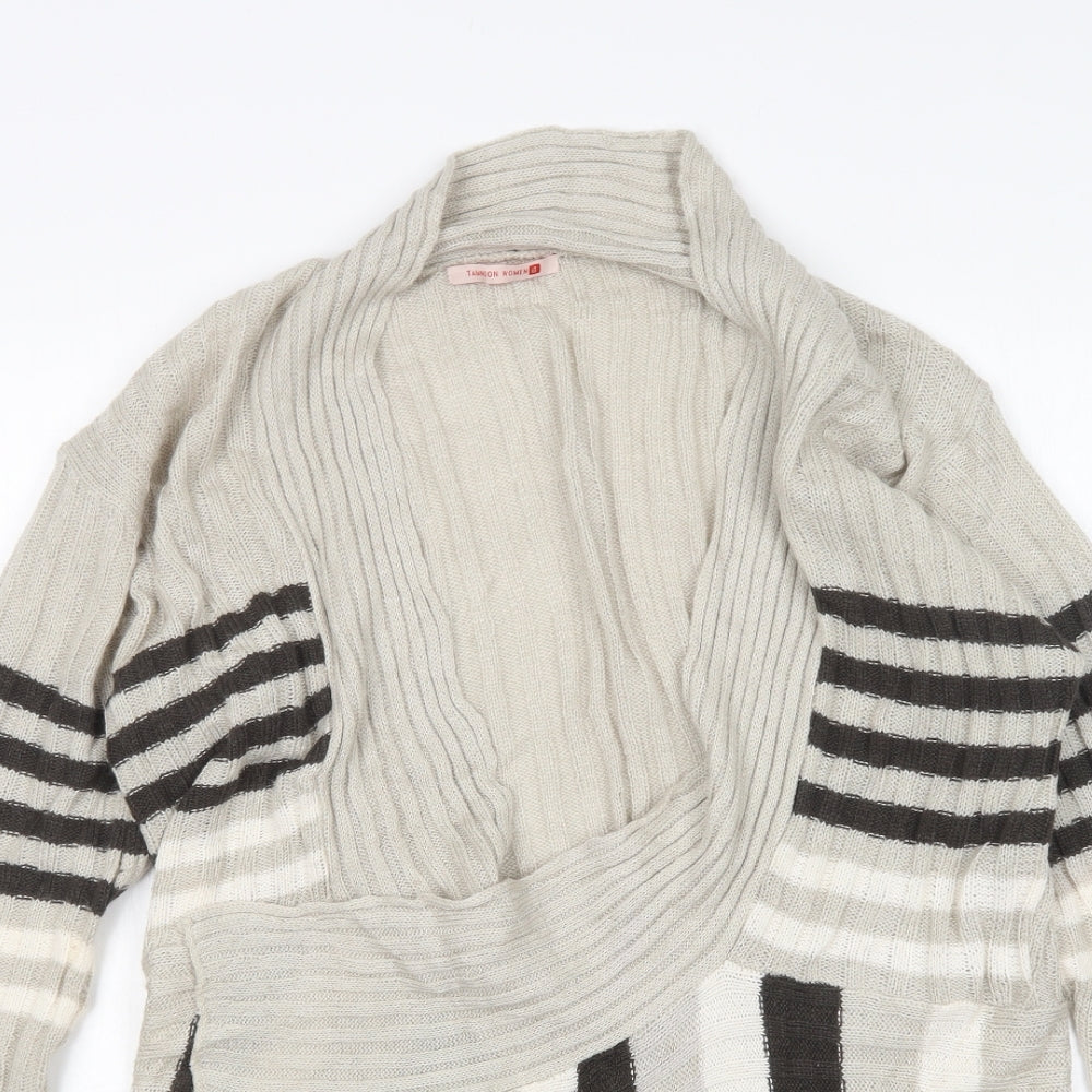 Tamnoon Womens Multicoloured V-Neck Striped Acrylic Cardigan Jumper Size L