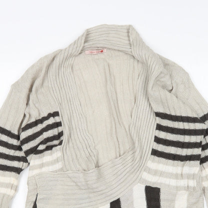 Tamnoon Womens Multicoloured V-Neck Striped Acrylic Cardigan Jumper Size L