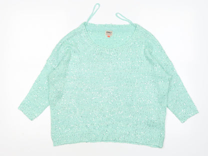 Womens UK Size M Only Green Pullover Jumper