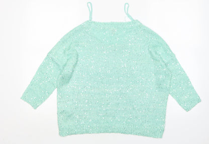 Womens UK Size M Only Green Pullover Jumper