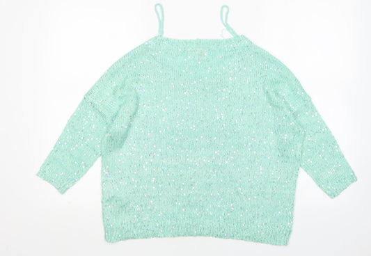 Womens UK Size M Only Green Pullover Jumper