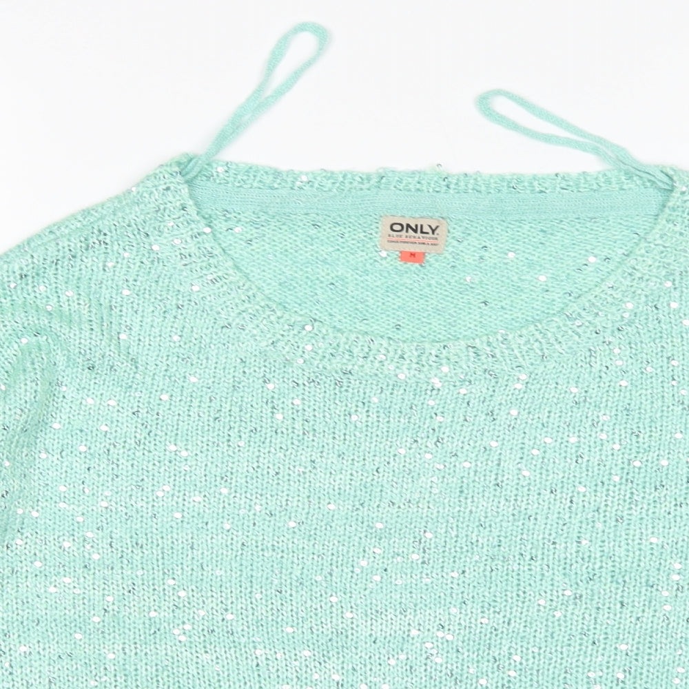 Womens UK Size M Only Green Pullover Jumper