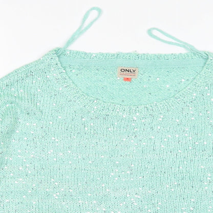 Womens UK Size M Only Green Pullover Jumper