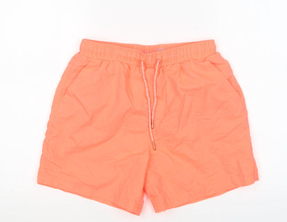 Cedar Wood State Mens Orange  Polyester Athletic Shorts Size S L6 in Regular